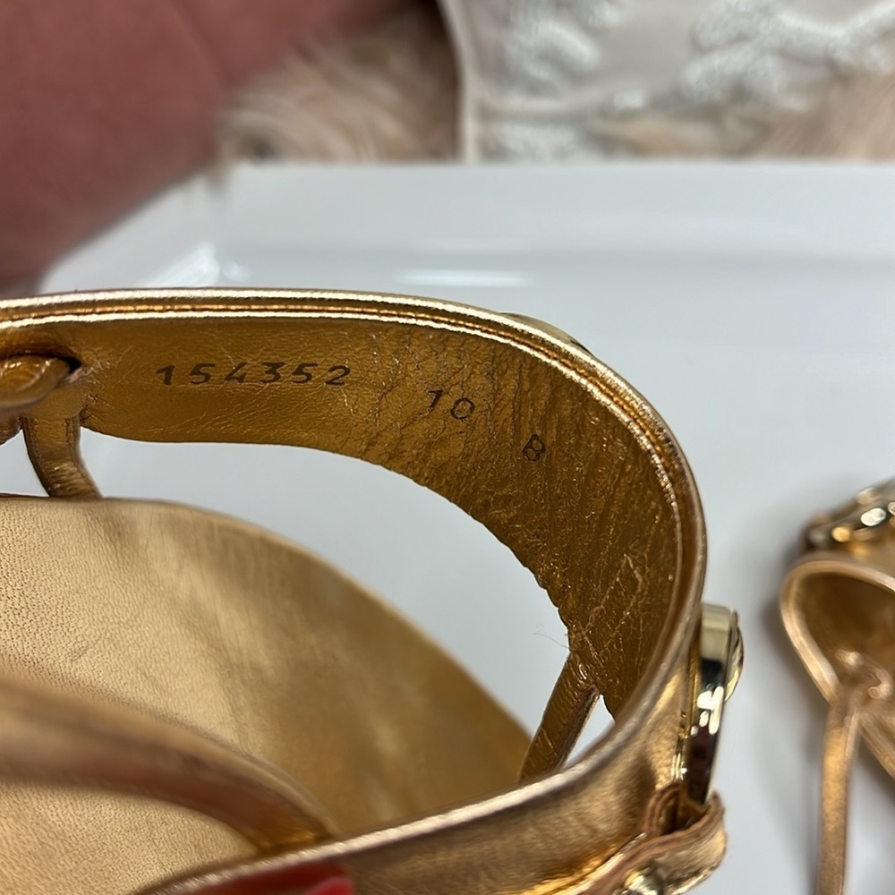GUCCI ROSE GOLD HORSEBIT THONG - Picture 5 of 11